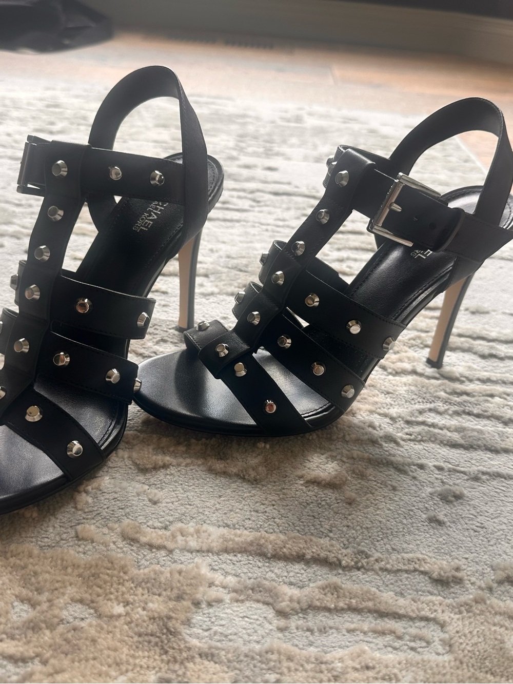 Michael Kors Black Studded Strappy Heels